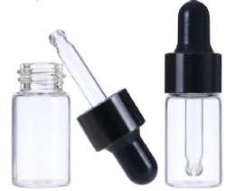 3ml tube glass vial with plastic dropper